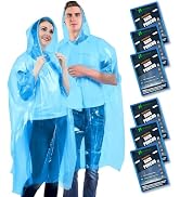 SWOGAA Disposable Rain Ponchos for Kids 6 Pack/Adults 10 and 6 Pack/Ponchos Family 6 Pack Extra T...