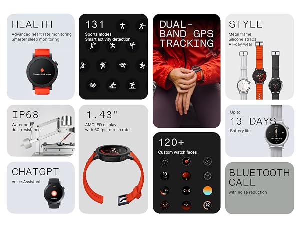 smart watch android bluetooth calling fitness tracker health smartwatch AMOLED waterproof GPS