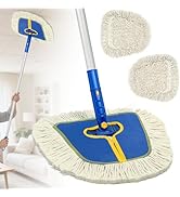 Commercial Dust Mop for Hardwood Floors Cleaning, Heavy Duty Industrial Dry Mop with Wedge Cotton...