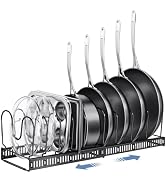 ORDORA Pots and Pans Organizer under Cabinet with Pot Lid Organizer, Expandable Rack for Pan and ...