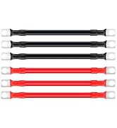 6PCS 2AWG Battery Cables with Terminals, Auto Battery Cable with 3/8"" Lugs Terminals Copper Wire...