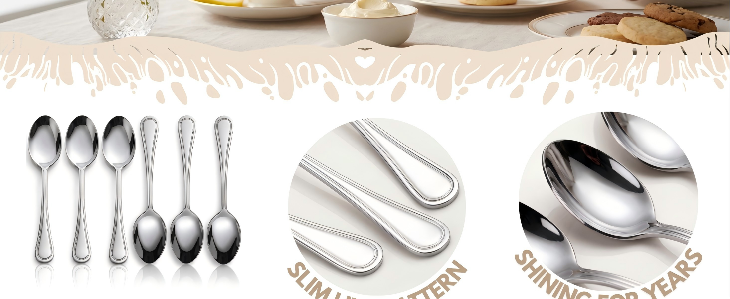 mirror polished tea spoons for home, kitchen, cafe