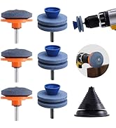 WISEPRO 7 PCS Lawn Mower Blade Sharpener and Blade Balancer, Singe and Double Layer Corundum Mowe...