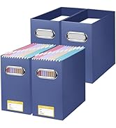 BALEINE File Organizer Box, Cardboard File Folder Organizer with Handle for Letter Size, Portable...