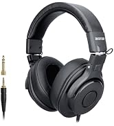 HXW DMH10 Over-Ear Studio Monitor Headphones, Electronic Drum Wired Stereo Headphones for Drummer...
