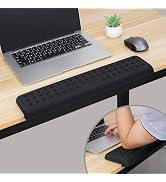 Pxoerzy Ergonomic Keyboard Wrist Rest & Desk Edge Cushion,L-Shaped Memory Foam Elbow Pads with No...