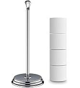 KASUNTO Toilet Paper Holder with Rustproof, Metal Free Standing Toilet Paper Stand Storage for Ba...