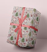RiukRaiu Christmas Wrapping Paper for Kids Adults - Plaid Reindeer, Santa, Snowmen, Red/Green Rus...