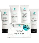 90 Piece Hotel Soap & Bulk Toiletries - Travel Essentials for Hosts & Guests - Hotel Shampoo & Co...