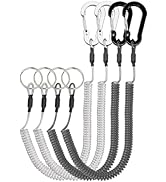 Lix&Rix Stretchy Coiled Lanyards for Keys Kayak Fishing Equipment Pliers Tools, Black Blue Green ...