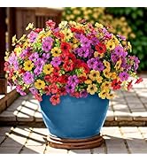 Artificial Flowers Outdoor, Faux Silk Flowers Plastic Plants for Outdoors Indoor Outside Front Po...