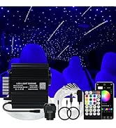 AKEPO 12W Twinkle 450pcs+Meteor 240pcs 2-in-1 Fiber Optic Starlight Headliner Lights Kit, 0.03in ...