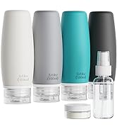 PACKISM TSA Approved Toiletry Bottles - 6 Pack Leak Proof 3.4oz Silicone Travel Bottles for Toile...
