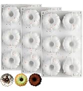 SmartKitch Mini Bundt Cake Pan, 3pcs Silicone Fluted Tube Cake Pans, 6-Cavity Non Stick Silicone ...