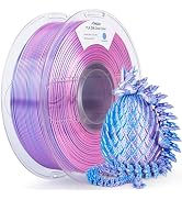AMOLEN Silk PLA 3D Printer Filament, Dual Color Sky Blue Pink PLA 1.75mm, Shiny Color Change Fila...