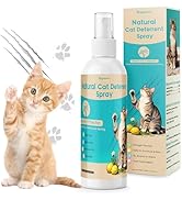 Natural Cat Deterrent Spray Indoor, Cat Repellent Spray for Furniture, Safely Cat Pee Stopper, An...