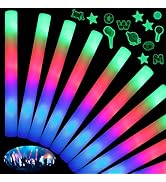 HONLYNE 200PCS Foam Glow Sticks with 3 Modes Colorful Flashing, LED Light Stick Gift, Comes with ...