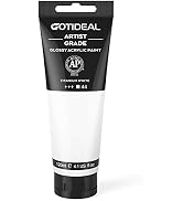 GOTIDEAL Acrylic Paint Titanium White Tubes(120ml, 4.1 oz) Non Toxic Non Fading,Rich Pigments for...