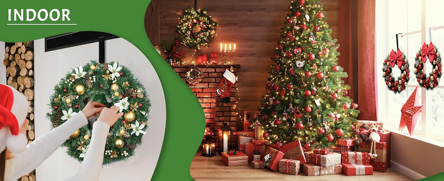 ZningEsxi 12 in Wreath Hangers 1 Pc Front Door Hanger Hook Christmas Halloween Easter Fall Wreaths