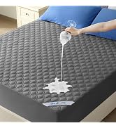 BEDLORE Waterproof Mattress Protector, Noiseless Queen Size Mattress Pad with Deep Pocket Fitted ...