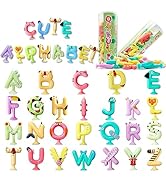 ONKULL Suction Cup Letters Toys, Cute Animal Alphabet ABC Suction CupToys Colorful Uppercase Anim...
