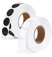 2000 Pcs Circle Stickers 1/2 Inch Small Round Dots, Writable Peelable Tiny Blank White Black Colo...
