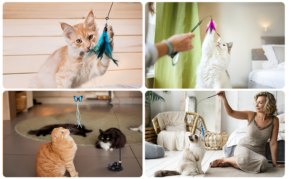 cat stick toy,feather wand teaser cat toys,cat wand teaser toys with feathers,cat wand toys