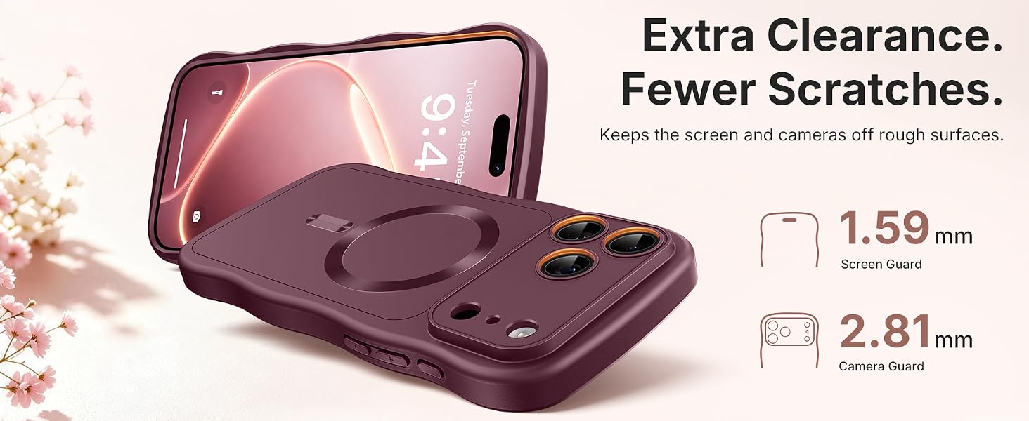 For iPhone 18 Pro 17 Pro Case Compatible with MagSafe Wavy Shockproof Slim Durable Drop Protection
