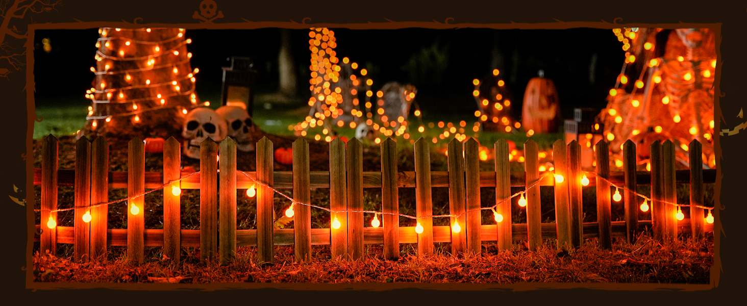 orange halloween lights outdoor