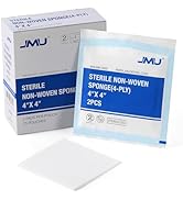 JMU Sterile Gauze Pads 4x4, Highly Absorbent Non-Woven Sterile Gauze Sponges, 25 Packs, 50 Pcs Total