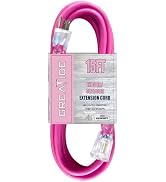 GREATIDE 15 Ft Lighted Outdoor Extension Cord - 12/3 SJTW Heavy Duty Extension Cable with 3 Prong...