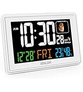 atomic digital alarms clock calendars smart hanging tabletop snooze compact decorative ambient