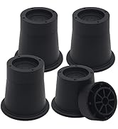 HANIHUA Furniture Risers 3 inch Black Bed Risers (Set of 4), Bed Lifts Risers for Sofa, Couch, De...