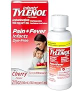 Infants’ Tylenol Dye Free Acetaminophen, Free of Alcohol, Aspirin and Ibuprofen, Oral Suspension,...