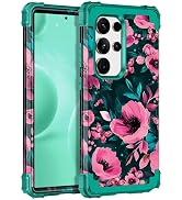 Miqala for Galaxy S24 Ultra 5G Case,Glow in The Dark Three Layer Heavy Duty Shockproof Full Prote...