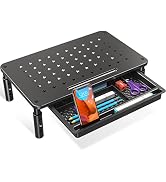 ELIVED Monitor Stand Riser with Drawer, 3 Height Adjustable Monitor Stand with Storage, Desktop M...