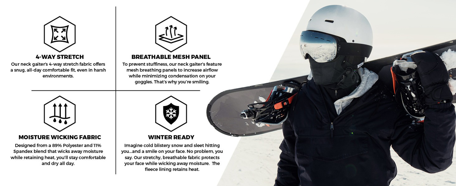 gator skiing breathable snowboarding work mouth head protection shield