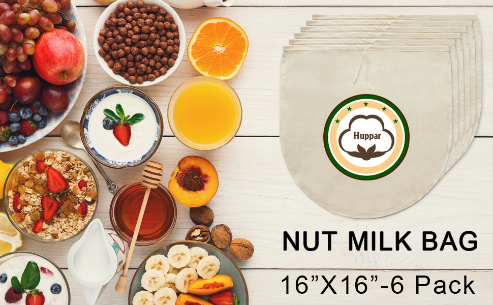 Nut Milk Bag-16"X16", 6PCS