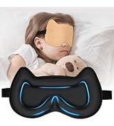 3D Kids Sleep Eye Mask: 3D Contoured Cup Sleeping Masks, Blindfold Sleep Eye Cover with Adjustabl...