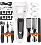 Wea&Hea Electric Foot Callus Remover, 17-in-1 Pedicure Kit, White | 3 roller heads, 2 speeds, rec...