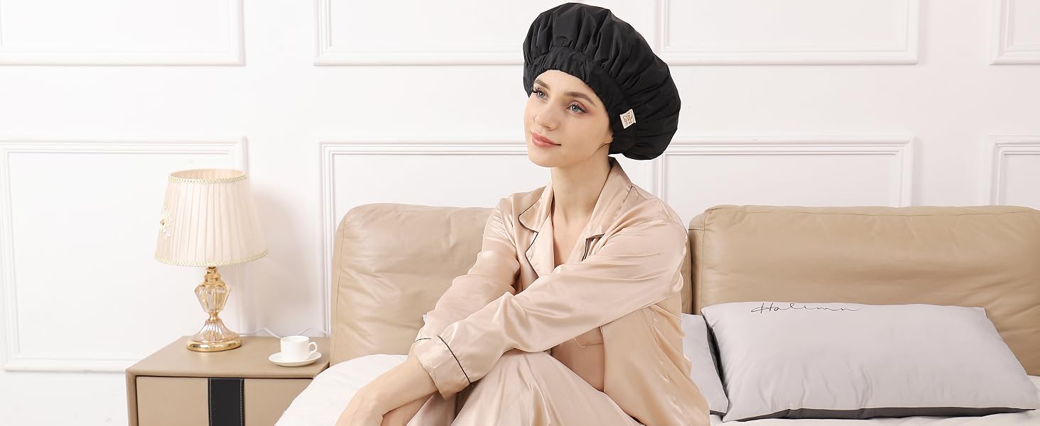 satin shower cap for women
