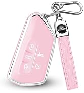MILD EAST for Volkswagen Key Fob Cover, Soft TPU Full Protection Key Fob Case Compatible with VW ...