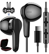 USB C Headphones for Samsung S24 Ultra S23 Fe S22+, Type C Earphones with Microphone HiFi Stereo ...