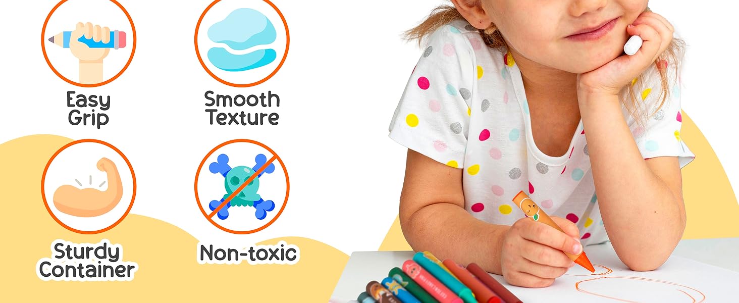 TinyGeeks Toddler Crayons Set of 18