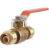 SharkBite 1/2 Inch Ball Valve, Push to Connect Brass Plumbing Fitting, Water Shut Off, PEX Pipe, ...