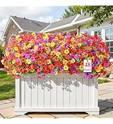 Alupssuc 48 Bundles Artificial Flowers for Outdoors Decoration, UV Resistant Silk Faux Floral Spr...