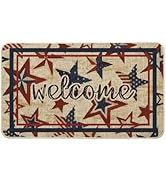 Artoid Mode America Stars Memorial Day Welcome Doormat, 4th of July Patriotic Independence Day Lo...