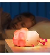 Luditek Cute Silicone Vegetable Night Light, 3 Level Dimmable Touch Control Rechargeable Nursery ...