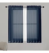 Chyhomenyc Voile Sheer Curtain Panels 54in Long 2 Pack, Short Bathroom Window Curtains for Small ...