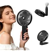VanSmaGo Large Portable Fan, 6 Inch Blades, 180° Foldable Desk/Handheld/Travel Fan with 5 Speeds,...